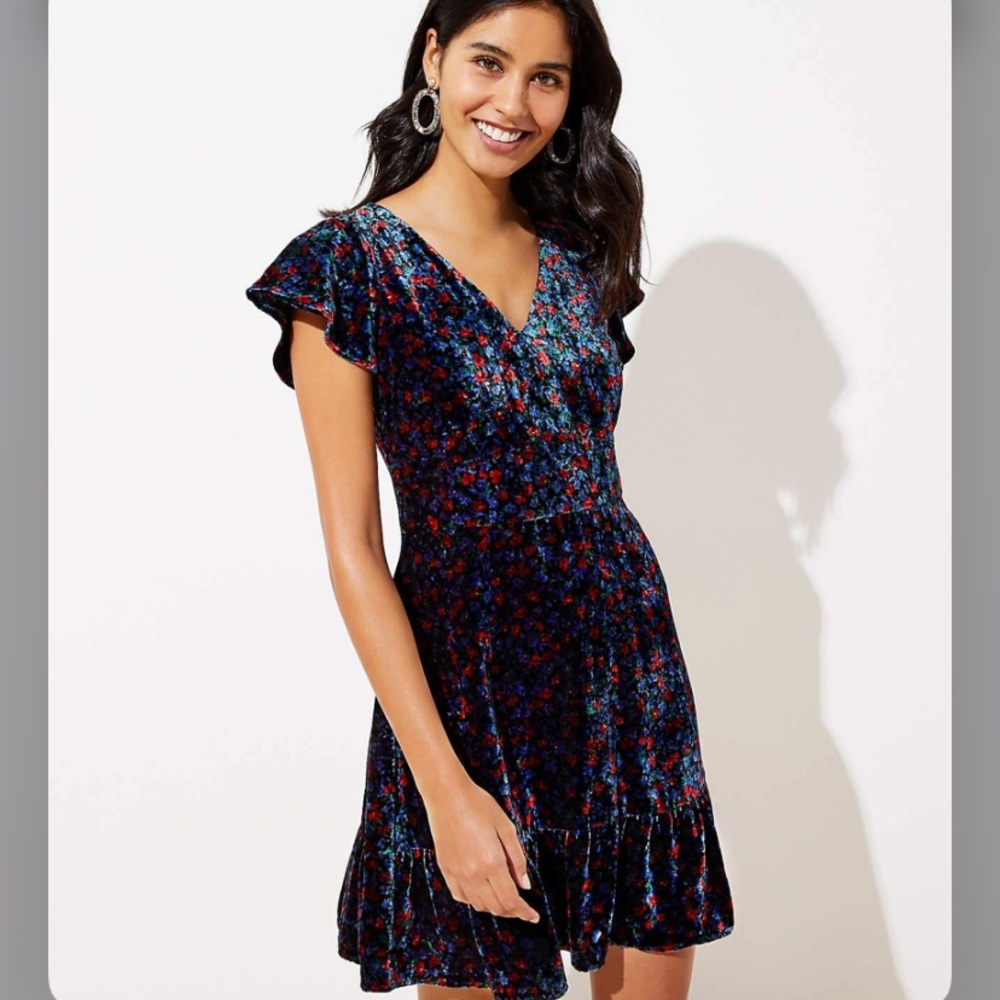 Loft Velvet Flare Dress